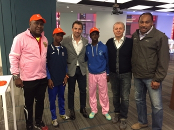 Massimo Achini, i rappresentanti di CSI per Haiti e Alessandro Del Piero